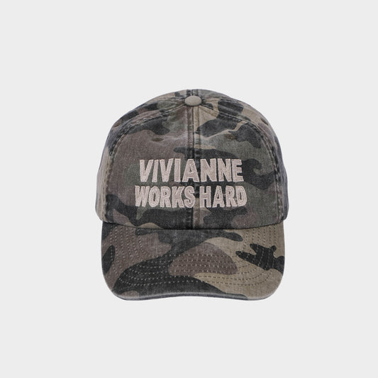 WORKS HARD WASHED CAMO 6-PANEL CAP