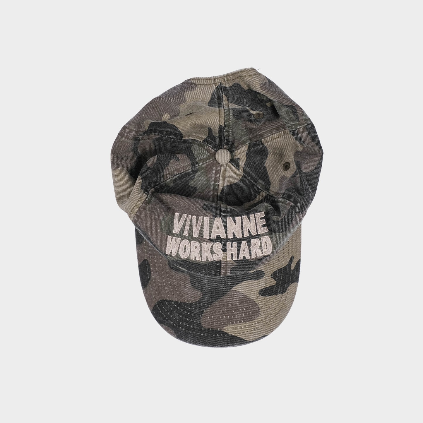 WORKS HARD WASHED CAMO 6-PANEL CAP